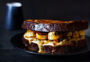 Brioche French Toast with Bananas, Crème Patissiere and Salted Caramel AUGUST 29, 2012