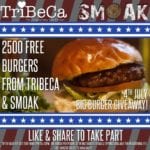 TriBeCa free burgers