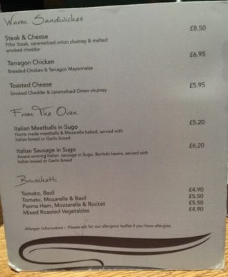 Gizzi's Shawlands Southside Glasgow menu 