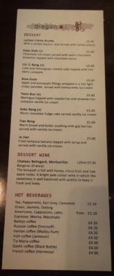 Glasgow food blog dragon i menu Dessert