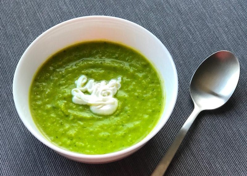 Courgette and pea soup Glasgow food blog foodie explorers