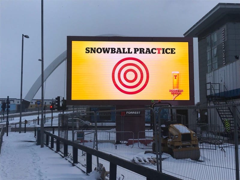 Tennent’s Lager the Beast from the East Glasgow snow