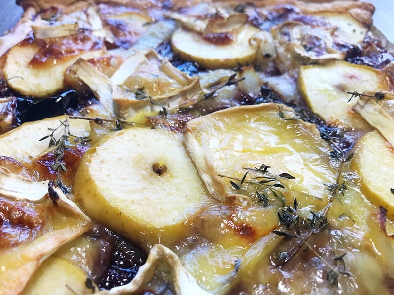 Brie Apple and onion tart recipe foodie explorers