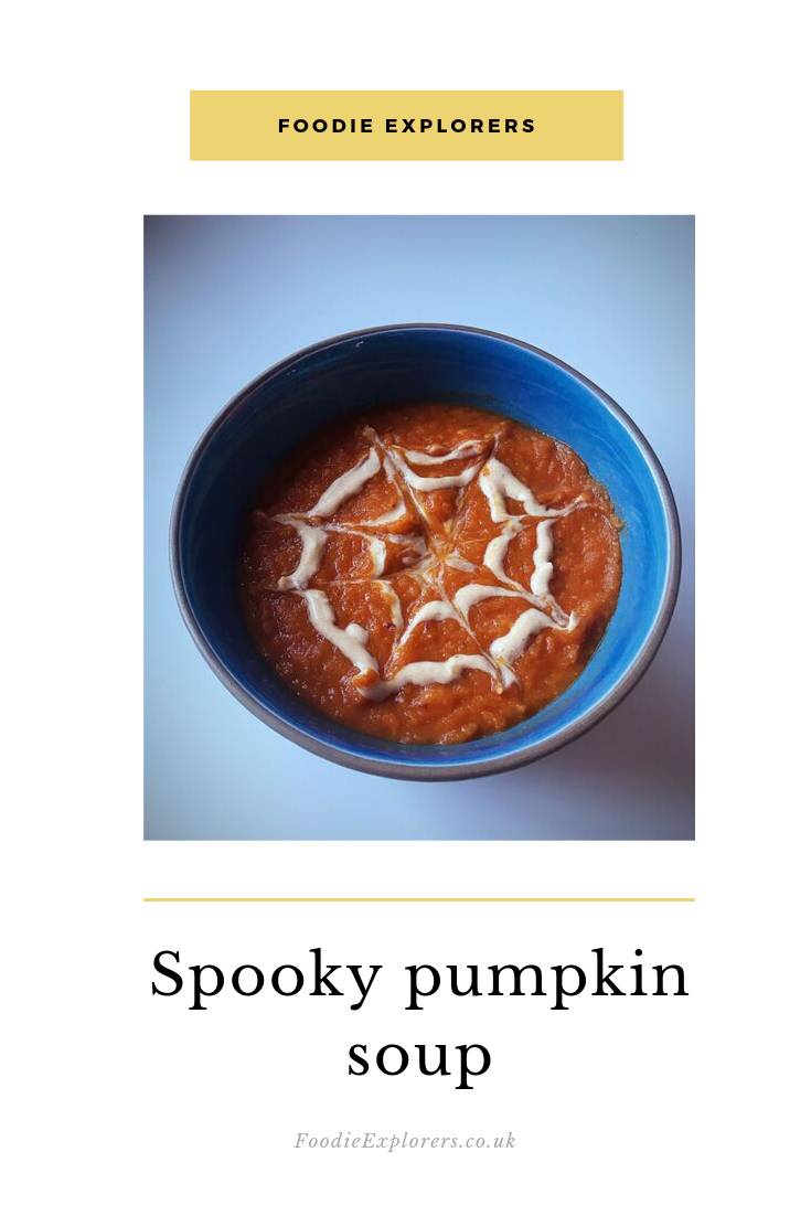 Spooky Halloween bean pumpkin soup