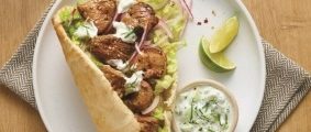 Scotch lamb and tzatsiki pitta