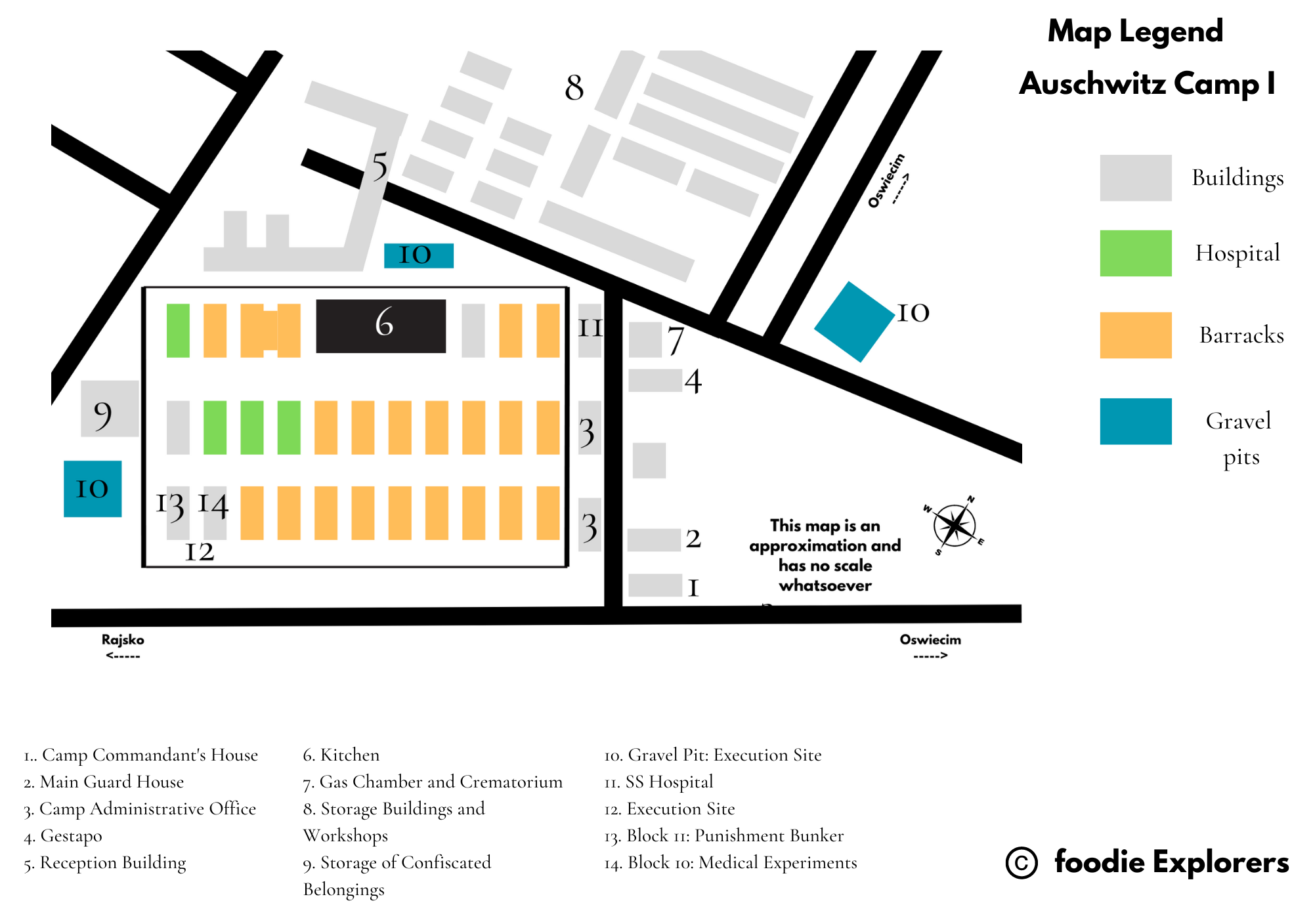 oswiecim auschwitz 1 camp map