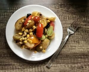 Hot potato and tomato salad