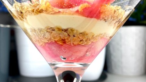 side view rhubarb cranachan