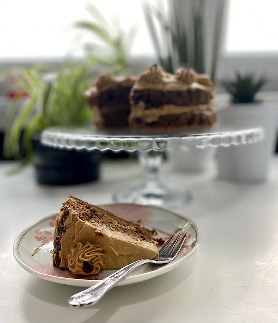 coffee cake recipe with slice