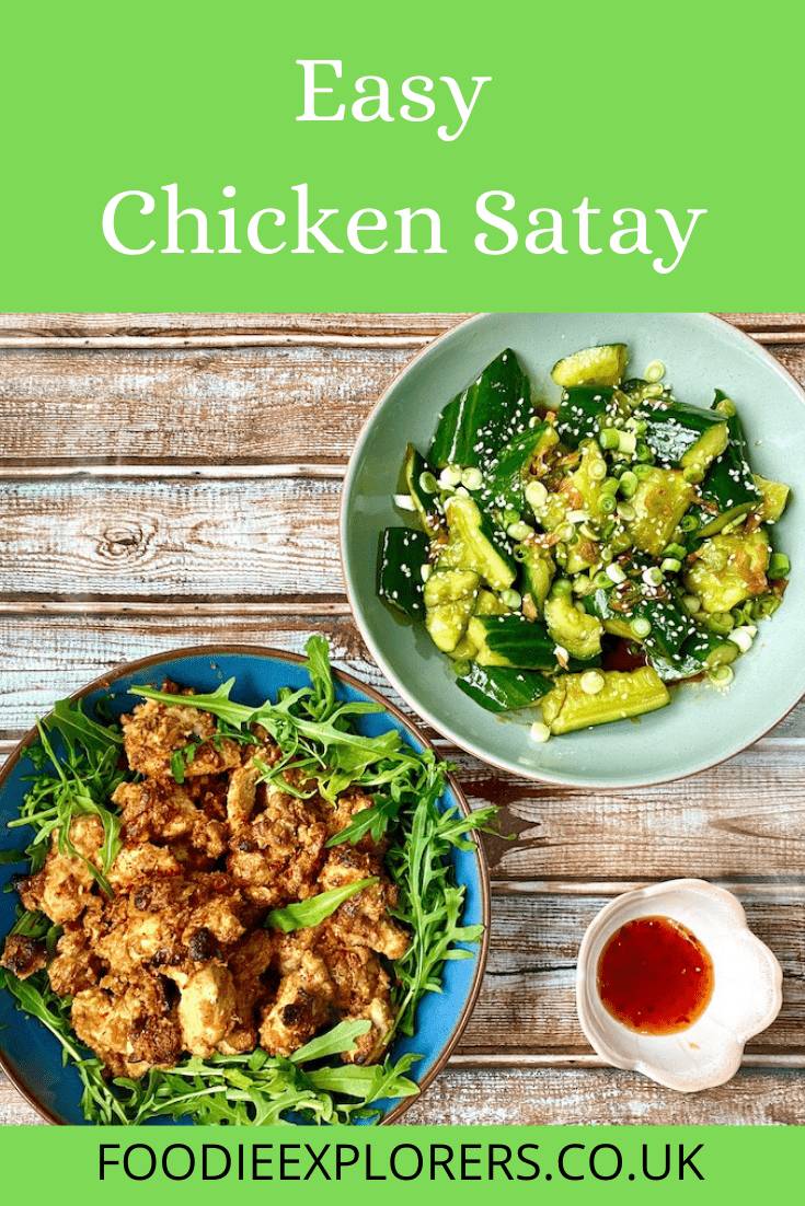 easy chicken satay pinterest pin