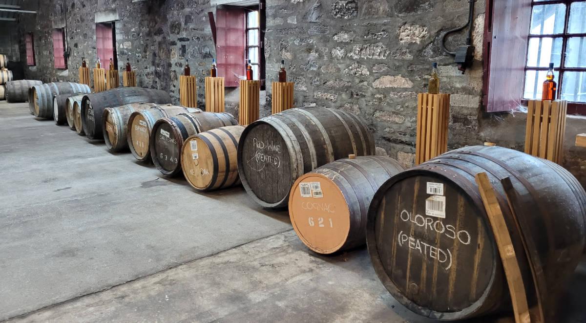 casks inside warehouse 1 glen. moray