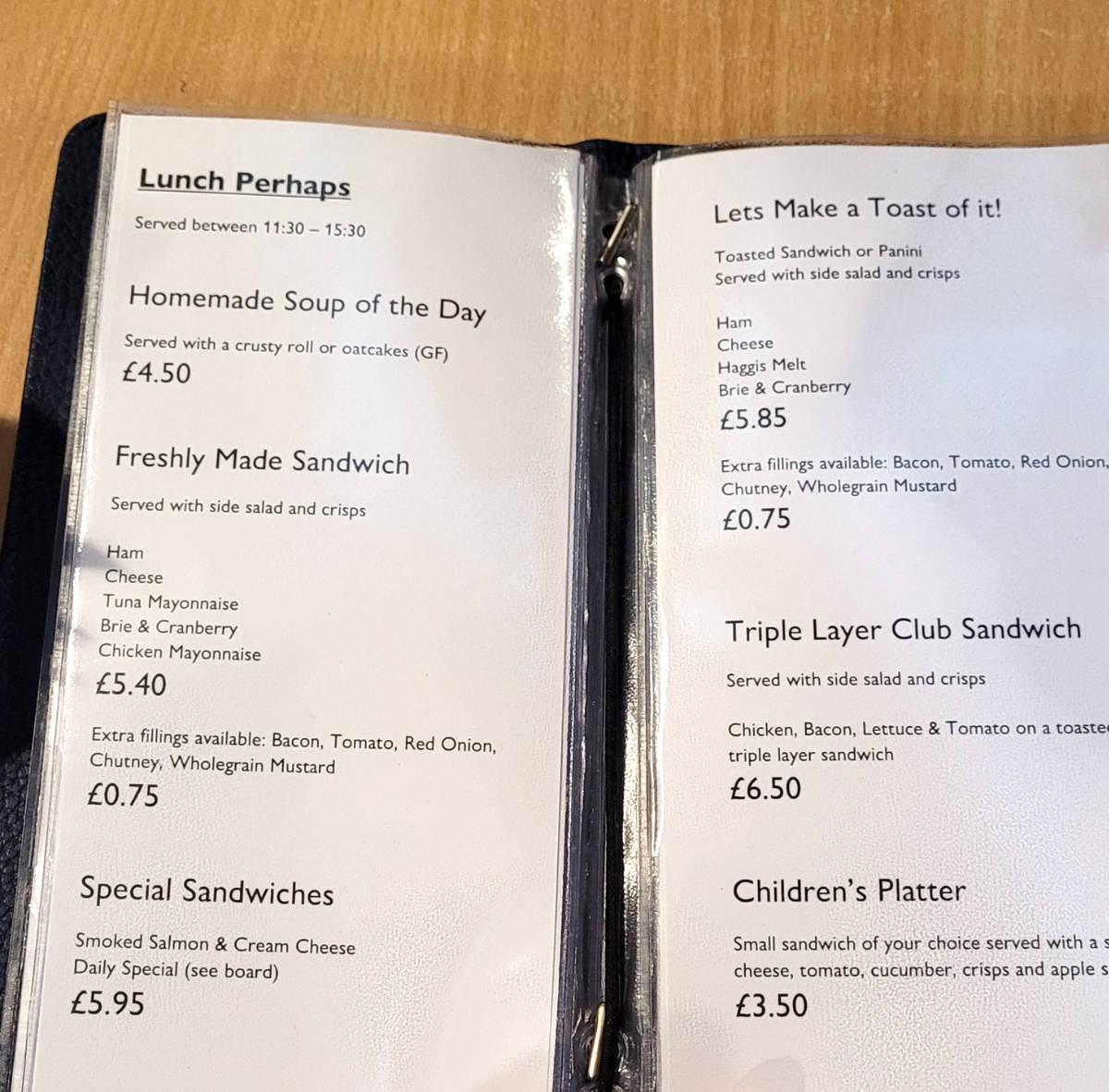 glen moray distillery cafe menu 2