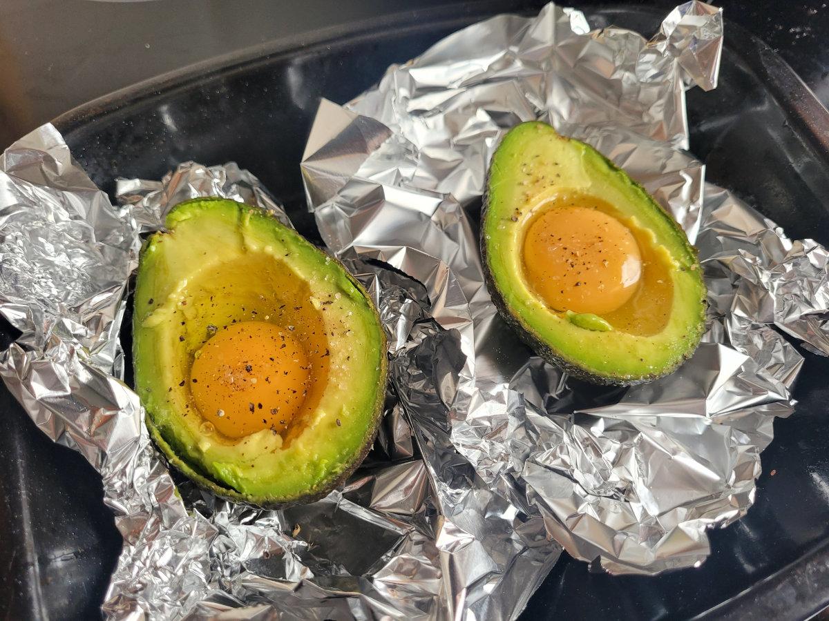 how to hold up avocados while baking