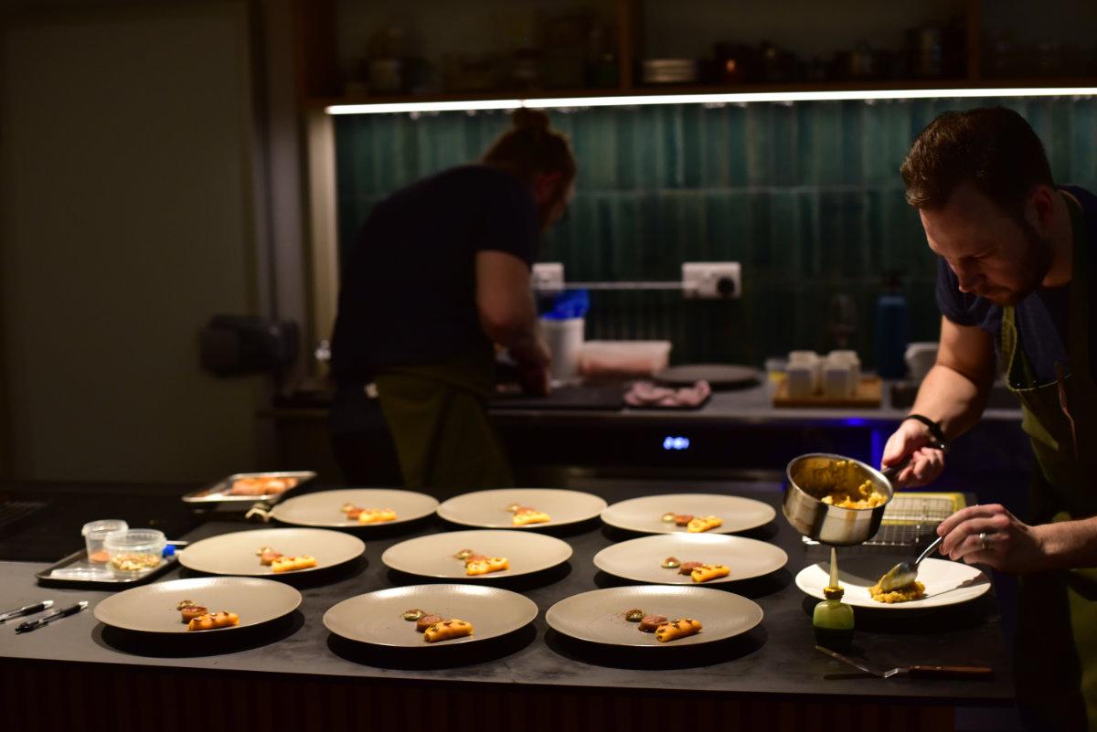 kitchen prep at fhior edinburgh