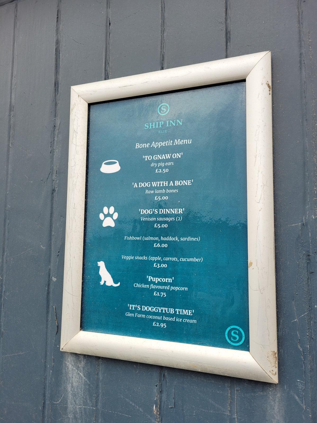 the ship inn elie dog menu