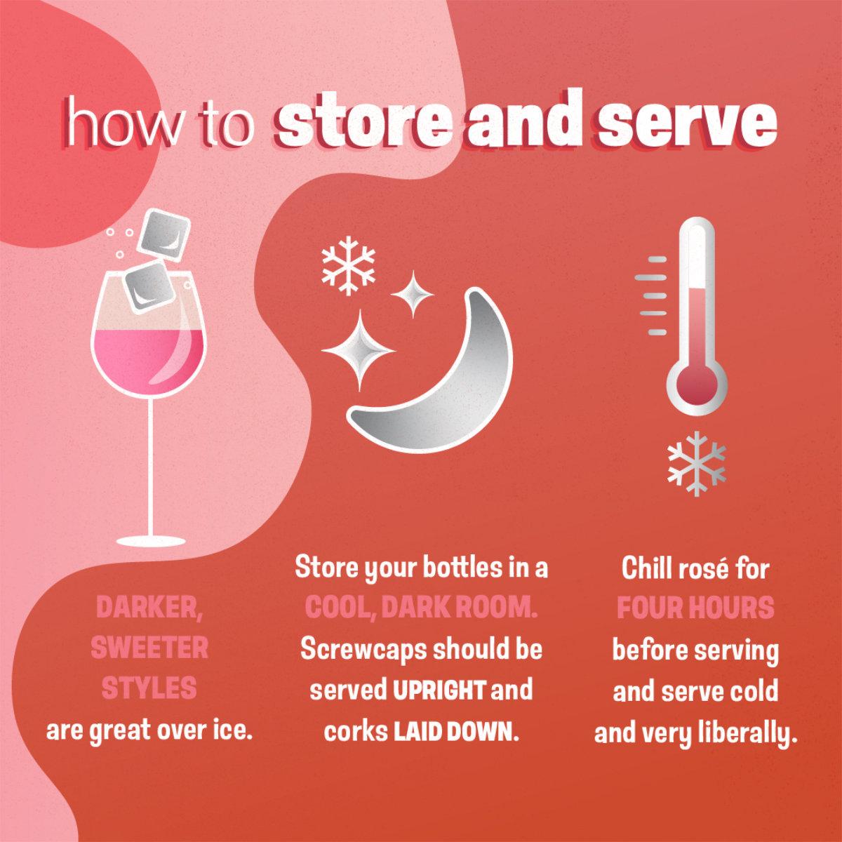 how to store and serve rose wine