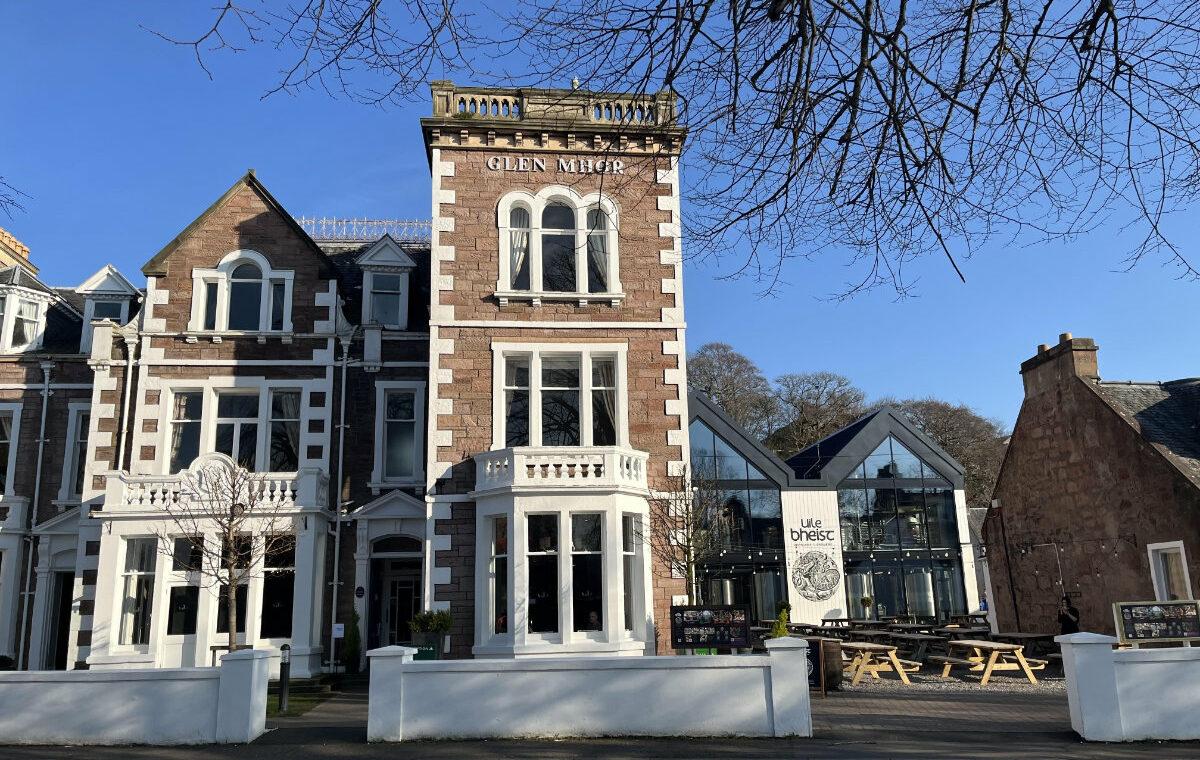 The Glen Mhor Hotel and Uile-bheist Distillery and Brewery lie on the banks of the River Ness