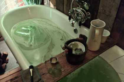 Lush x Shrek bathtub experience