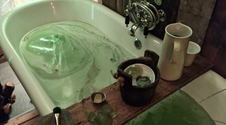 Lush x Shrek bathtub experience