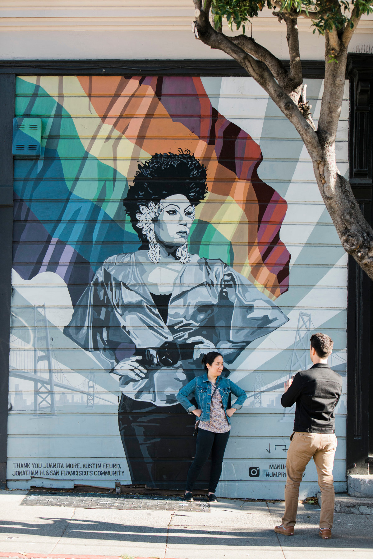 Juanita MORE! Mural, Steiner Street at Grove, by J. Manuel Carmona and Guilherme Lemes Cardoso e Silva. Photo Credits: San Francisco Travel Association