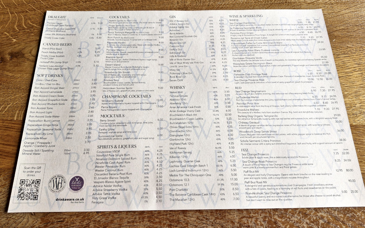 bonnie and wild edinburgh menu 2