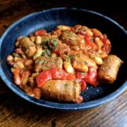 Autumn Stew - Merguez Sausage, tomato and bean stew