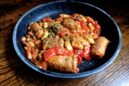 Autumn Stew - Merguez Sausage, tomato and bean stew