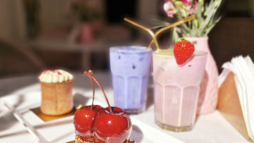 sugarfall patisserie cake and drinks