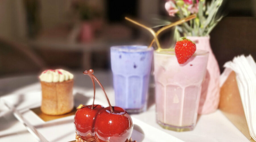 sugarfall patisserie cake and drinks