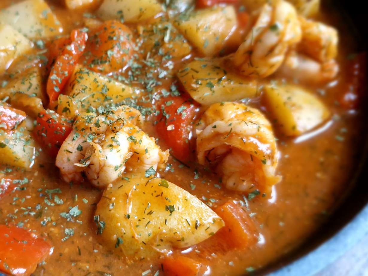 Prawn, Pepper and Potato Stew