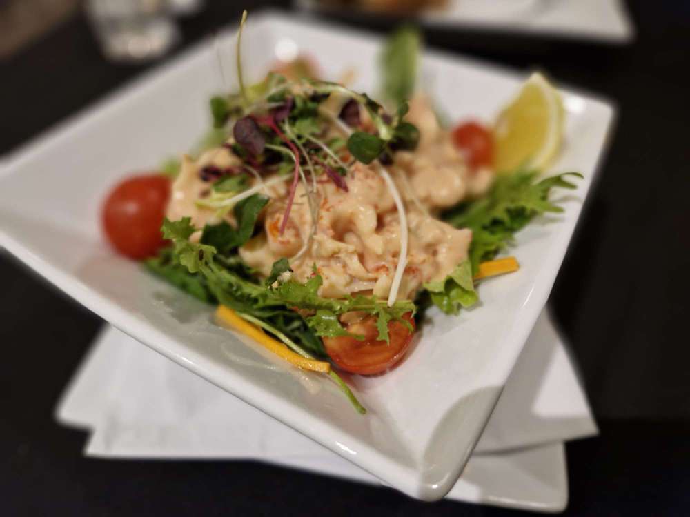 the Lamlash Bay Hotel dinner menu crayfish salad