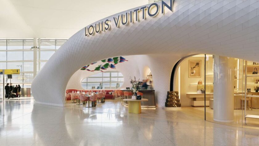 Louis Vuitton store and Le Café Cyril Lignac at Louis Vuitton Heathrow Terminal 2