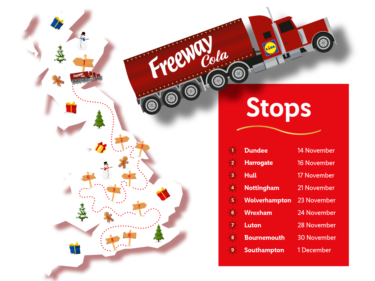 lidl christmas truck map