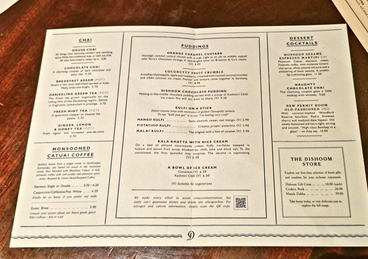 dishoom edinburgh dessert menu