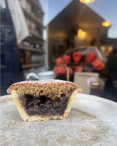 Hazelnut & Sourdough Breadcrumb Frangipane topped Mince Pies by Twelve Triangles