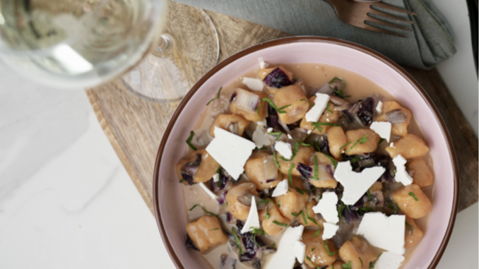 Sweet potato Gnocchi with Radicchio and smoked ricotta recipe